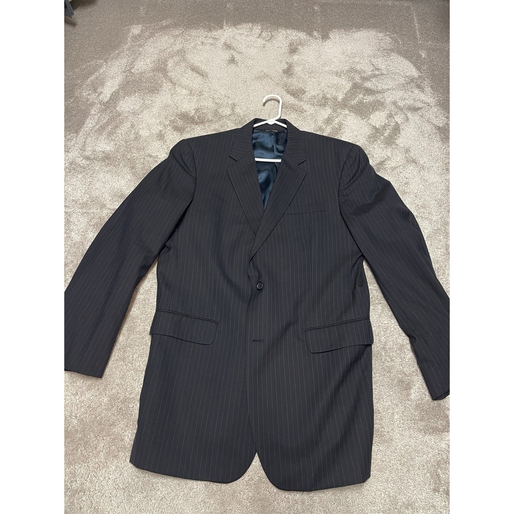 Jos A Bank Men's Pinstripe Wool Suit Jacket Blazer Two Button 44XL